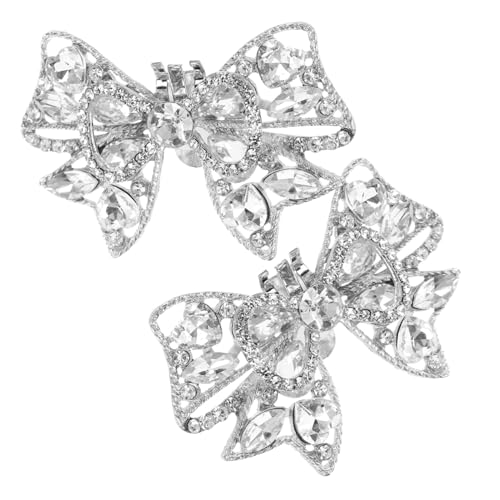 AKOOSY 2 Stück Abnehmbare Glitzer Schuhclips mit Schleifen design Elegante Brautschuh Dekorationen Leichte und Strapazierfähige Schuhspangen für High Heels für Hochzeit und Festliche von AKOOSY
