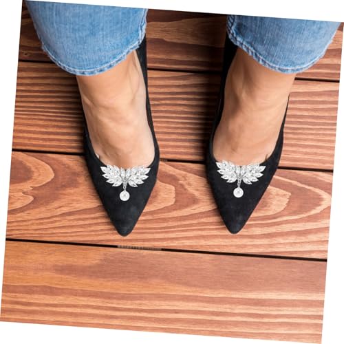AKOOSY 2 Stück Abnehmbare Strass Schuhclips Abnehmbare Schuhblumen aus Langlebiger Zinklegierung Schuhschnallen für High Heels Damen Party Hochzeit Zubehör von AKOOSY
