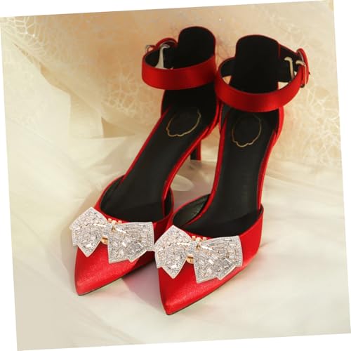 AKOOSY 2 Stück Abnehmbare Strass Schuhclips Schleifen Schuhschmuck Damen Hochzeit Party DIY Schuhdekoration Vielseitig Elegant für Pumps High Heels Accessoire von AKOOSY