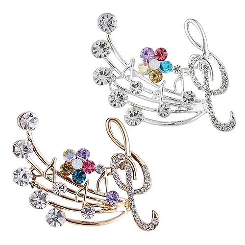 AKOOSY 2 Stück Broschen für Frauen Musiknoten Anstecknadeln Schmuck für Abendkleider Vielseitige Leichte Pins mit Feiner Verarbeitung und Lebendigem Design für Hochzeit Party Alltag von AKOOSY