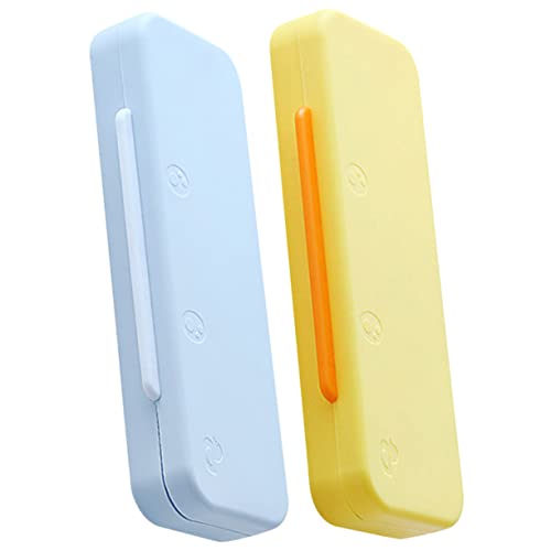 AKOOSY 2 Stück Federmäppchen Für Schüler Doppelschicht Stiftbox in Blau Und Gelb Aus Strapazierfähigem Pp Material Stapelbar Und Platzsparend Für Schule Und Büro von AKOOSY