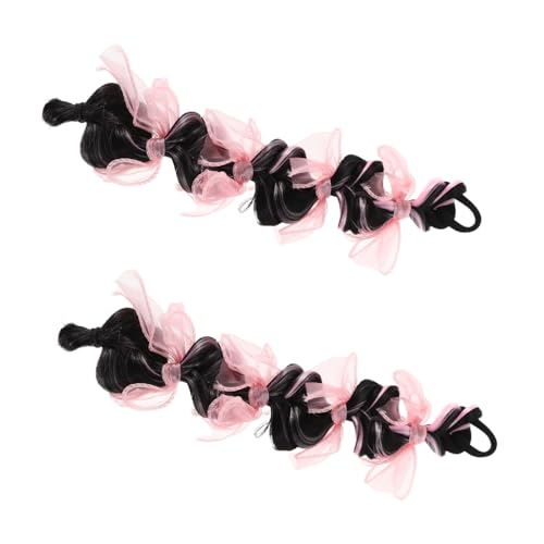 AKOOSY 2stücke Pferdeschwanzzöpfe Für Mädchen Geflochtene Haarteile Prinzessinnenperücken Für Kleine Mädchen Haarverlängerungen Für Junge Für Cosplay Und Alltäglichen Spaß von AKOOSY