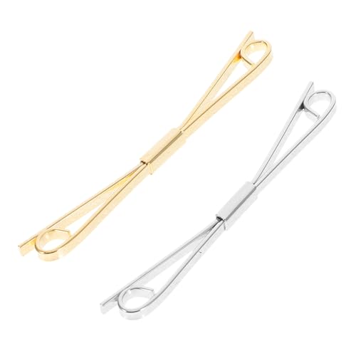 AKOOSY 2 Stück Gold und Silberfarbene Cardigan Clips Kragen Pins Einfache Broschen für Kleidung Vielseitige Accessoires für von AKOOSY