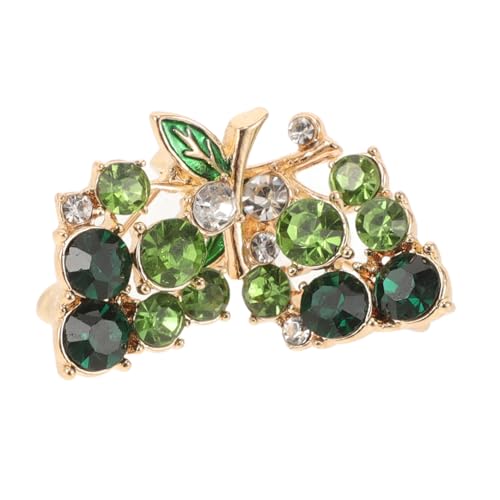 AKOOSY 2 Stück Grüne Traubenbrosche mit Funkelnden Strasssteinen Modische Anstecknadeln aus Zinklegierung Stilvolle Schmuck broschen für Kleidung Vielseitige Schal pins für Damen von AKOOSY