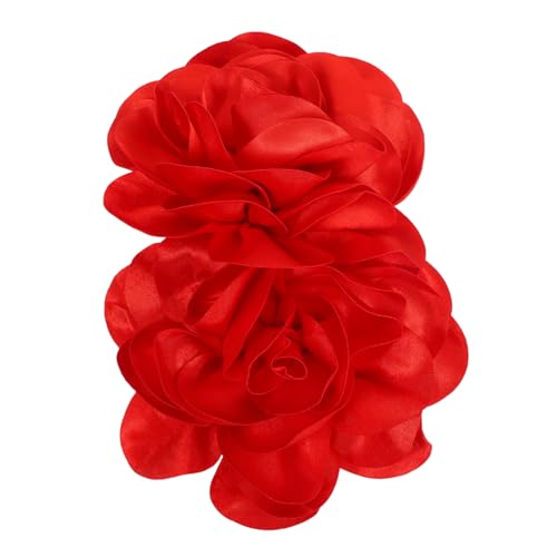 AKOOSY 2 Stück Handgefertigte Große Blumenbrosche Satin Auffällige Stoffblume Anstecknadel für Kleidung Hochzeit Party Teiliges Robust und Vielseitig für Mäntel Schals Taschen von AKOOSY