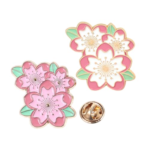 AKOOSY 2 Stück Japanischer Stil Brosche Teilig Niedliche Kirschblüten Anstecknadeln aus Sichere Befestigung Modische Kleidung Clips für Damen Vielseitig für Jacken Rucksäcke und Hüte von AKOOSY