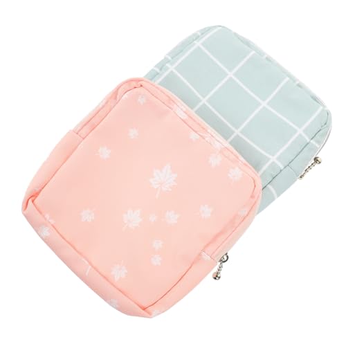 AKOOSY 2 Stück Menstruationsbinden Aufbewahrungstasche Tragbare Hygiene Tasche für Damen mit Münzfach Geruchlos Kompakt Vielseitig für Schule Büro Outdoor Stilvolles Design Blau von AKOOSY