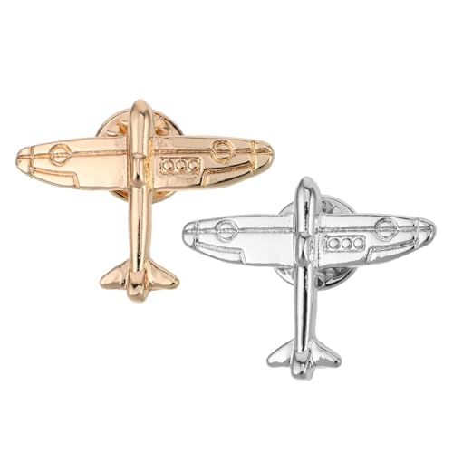 AKOOSY 2 Stück Mini Flugzeug Broschen Anstecker für Herren Damen Modisches Reiseabzeichen aus Langlebigem Vielseitiges Accessoire für Anzug Hemd Pullover für Business Events und Festliche von AKOOSY