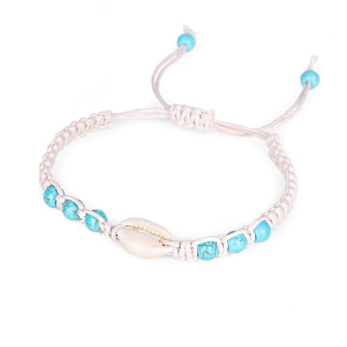 AKOOSY 2 Stück Muschelhandschmuck Armschlinge Muschelarmband Gewebtes Armband von AKOOSY
