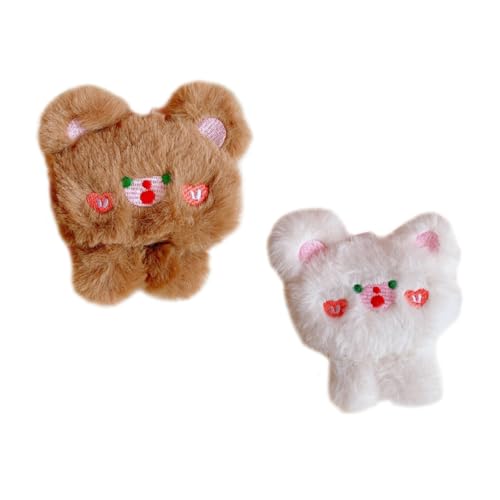 AKOOSY 2 Stück Niedliche Bär Broschen Anstecker Cartoon Tier Motiv Plüsch Badge für Kleidung Rucksack Taschen Dekoration Einfach Anzubringen als zu Weihnachten Valentinstag Geburtstag von AKOOSY