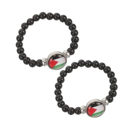 AKOOSY 2 Stück Palästina Flagge Armband Handgefertigtes Verstellbares Accessoire für Modisches Schmuckstück für und Langlebig und Ausdrucksstark von AKOOSY