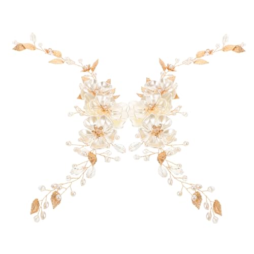 AKOOSY 2stücke Haarband Für Braut Hochzeit Mit Blumen Und Kristallperlen Handgefertigter Haarreif Als Kopfschmuck Für Damen Und Mädchen von AKOOSY