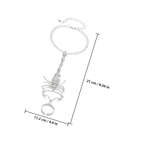 AKOOSY 2 Stück Punk Scorpion Handkettenset Skorpionring Auffälliges Armband für Damen Modischer Schmuck für Alltag Party Hochzeit und Halloween von AKOOSY