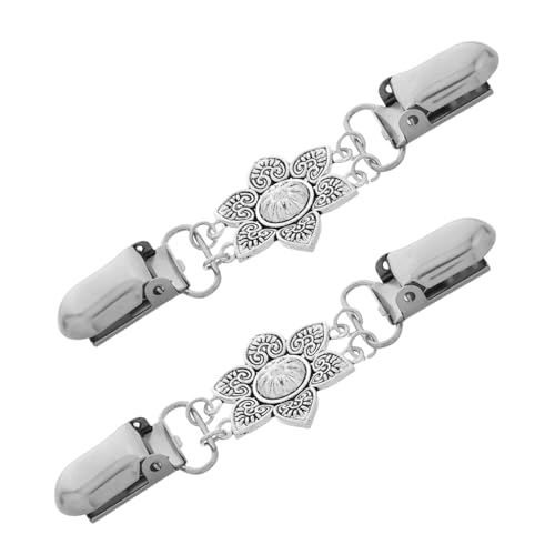 AKOOSY 2 Stück Retro Damen Schalclips mit Blumenmuster Zinklegierung Kragenclips für Pullover Strickjacken und Schals Modische Vintage Kleidung Zubehör für Stabilen Kragenhalt von AKOOSY