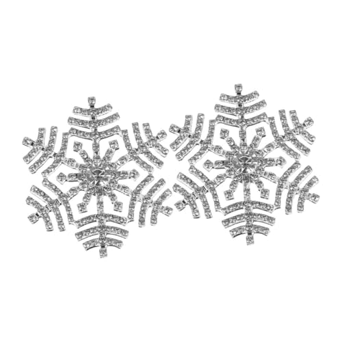 AKOOSY 2 Stück Rhinestone Schneeflocken Broschen Dekorative Sicherheitsnadeln aus Langlebiger Legierung Multifunktional für Kleidung Schals Hüte Modische Anstecknadeln für Damen und von AKOOSY