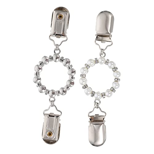 AKOOSY 2 Stück Schalclip mit Perlen und Strass Modischer Cardigan Clip für Damen Vielseitiger Kleidungs und Schalverschluss Einfach zu Befestigen Langlebig und Stilvoll von AKOOSY