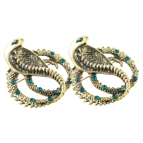 AKOOSY 2 Stück Schlangen Brosche mit Strass für Damen Anstecknadel für Kleidung Schmuck und Accessoires für Besondere Anlässe und Alltag von AKOOSY