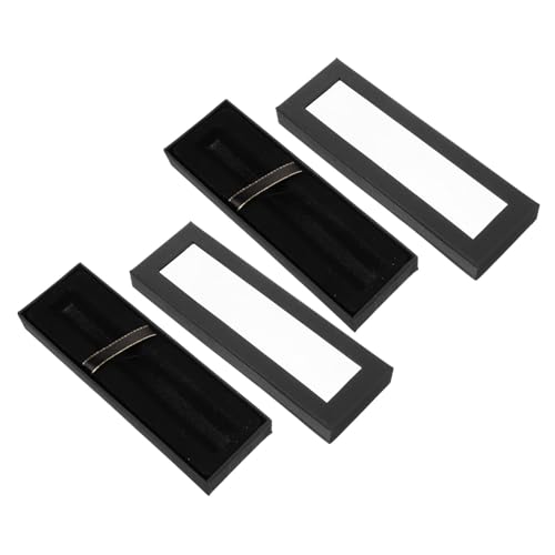 AKOOSY 2 Stück Stabile Geschenkbox für Füllfederhalter aus Papier und Seidenstoff mit Transparentem Sichtfenster Kompakt und Tragbar als Edle Verpackung und Aufbewahrung für Stifte und von AKOOSY