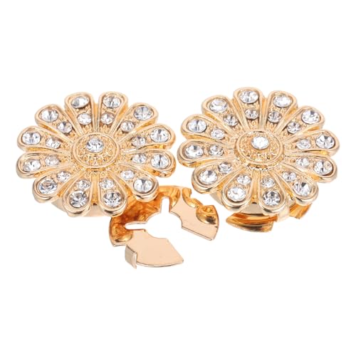 AKOOSY 2 Stück Strass Knopfüberzüge für Hemden Funkelnde Blüten-designs Leichte Metall-dekorknöpfe Einfache Anbringung Damen Herren Schmuck-accessoires für Festliche Anlässe von AKOOSY