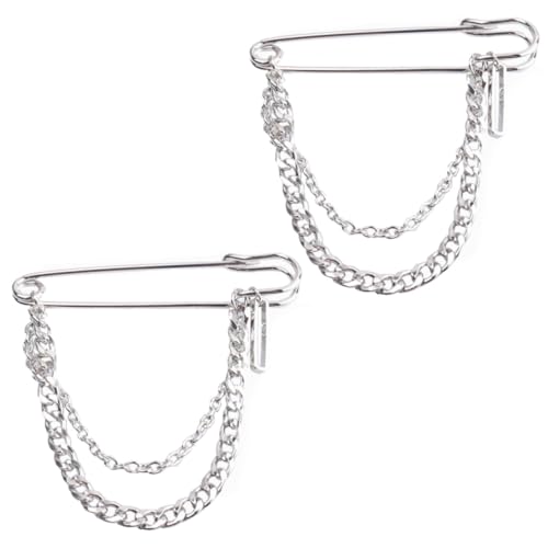 AKOOSY 2 Stück Stylische Brustnadeln Ketten Broschen Modische Anstecker Vielseitig Tragbar für Damen Mädchen Zeitloses Accessoire zur Kleidungsdekoration von AKOOSY
