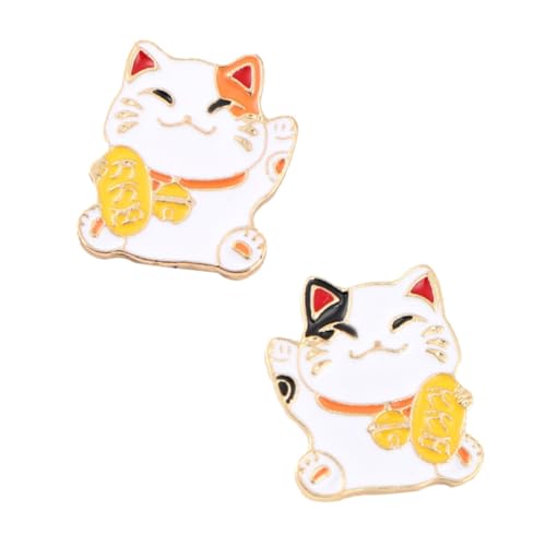 AKOOSY 2 Stück Teiliges Cat Shaped Brooches Cartoon Anstecknadeln Glückskatze Mini Broschen für Kleidung Damen Katzenliebhaber von AKOOSY