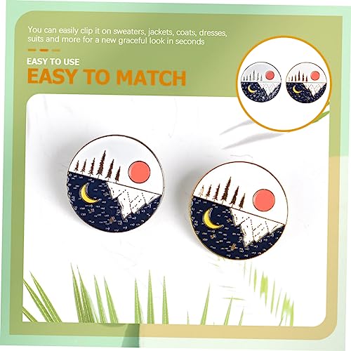 AKOOSY 2 Stück Teiliges Damen Broschen Mond Sonne Filigrane Legierungs Broschen Anstecknadeln für Kleidung Rucksack Stola Eleganter Schmuck für Alltag und Festlichkeiten von AKOOSY