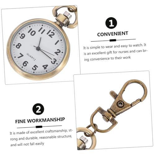 AKOOSY 2 Stück Teiliges Krankenschwester Taschenuhren mit Schlüsselanhänger Kreatives Buckle design Langlebiges Titanlegierungsmaterial Praktische Pflege Fob Uhren für Medizinisches von AKOOSY