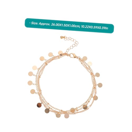 AKOOSY 2 Stück Teiliges Mehrlagige Fußkettchen in Metallic optik Kreative und Stilvolle Knöchelkette für Damen Modische Strand Alltagsschmuck Auffälliges Design für Frischen Look von AKOOSY