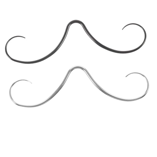 AKOOSY 2 Stück Teiliges Septum Nasenpiercing Schnurrbart Design Edelstahl Nasenring Herren Damen Langlebiger Nasenschmuck Komfortabler Sitz Modischer Körperpiercing Schmuck von AKOOSY