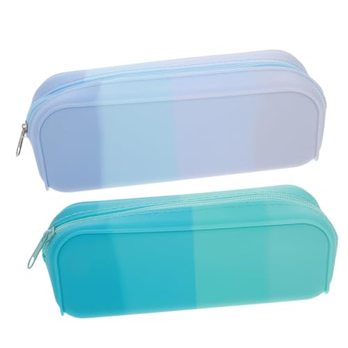 AKOOSY 2stücke Federmäppchen Aus Silikon Praktische Stifte-Tasche Kleines Mäppchen Zum Aufbewahren Von Schreibwaren Und Make-up-pinseln von AKOOSY