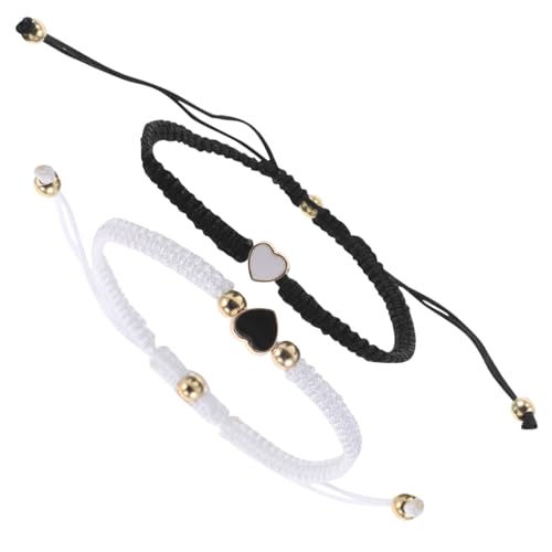 AKOOSY 2 Stück Verstellbare Herz String Armbänder für Handgeflochtene Bunte Seilarmbänder mit Liebesdesign Freundschaftsarmband für Jahrestag Valentinstag und Alltagslook AKOOSY 2 Stück Verstellbare Herz String Armbänder für Handgeflochtene Bunte Seilarmbänder mit Liebesdesign Freundschaftsarmband für Jahrestag Valentinstag und Alltagslook von AKOOSY
