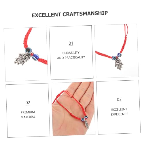 AKOOSY 2 Stück Verstellbares Evil Eye Armband für Herren und Damen Geflochtene Rote Schnur Modisches Schutzarmband mit Kordel Leichtes Freundschafts Geschenkarmband für Alltag und Party von AKOOSY