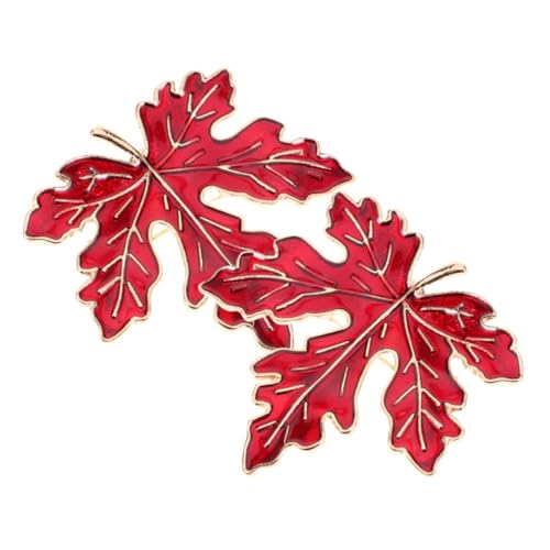 AKOOSY 2 Stück Vintage Maple Leaf Broschen für Damen Legierung Metall Pins mit Herbstlichem Blattdesign Stilvolle Anstecknadeln für Kleidung Schals Mäntel und Taschen Modisches Accessoire von AKOOSY