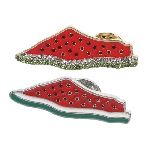 AKOOSY 2stücke Wassermelonen-anstecker Fruchtförmige Brosche Emaille-anstecker Hawaii-sommerschmuck Für Tasche Schal-clip Wassermelonenbrosche Für Hut von AKOOSY