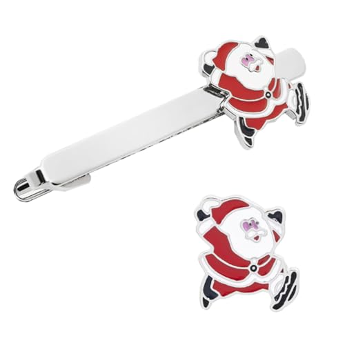 AKOOSY 2 Stück Weihnachtsmann Krawattenklammern aus Langlebiger Klassische Party Accessoires für Herren Stilvoller Look für Weihnachten und Festliche Anlässe von AKOOSY