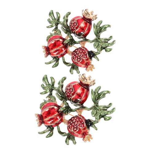 AKOOSY 2 Stücke Granatapfel Brosche Legierung Trendiger Anstecker für Damen Muttertag Dekorieren von Kleidung Accessoires von AKOOSY