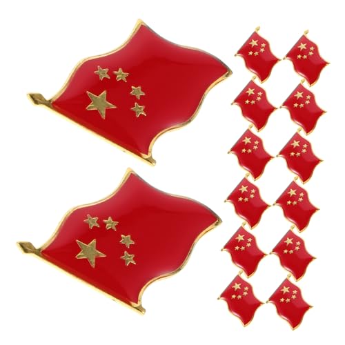 AKOOSY 20 Stück Rot Flaggen Anstecknadeln aus Langlebiger Legierung Patriotische Fünf-punkte-stern Broschen für Nationalfeiertag Kleidung Hüte Rucksäcke und Festliche Anlässe von AKOOSY