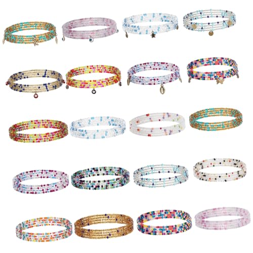 AKOOSY 20 Stück Teiliges Damen Taillenperlen Lange Bauchketten Modischer Boho Körperschmuck Vielseitige Hüftketten für Party Strand und Bühne Eleganter Schmuck für Frauen von AKOOSY