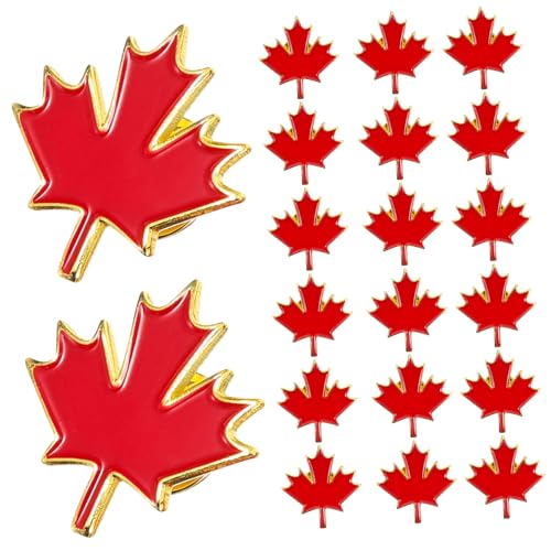 AKOOSY 20 Stück Teiliges Maple Leaf Broschen Metall Dekorative Anstecknadeln mit Ahornblatt Design Langlebig und Vielseitig für Kleidung Geeignet für Alltag und Festliche Anlässe von AKOOSY