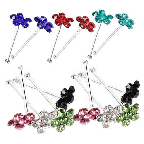 AKOOSY 20 Stück Teiliges Nasenpiercing Farbige Blütenform Nasenstecker Boxed Body Piercing Schmuck Modisch Komfortabel und Dekorativ für Damen und Herren von AKOOSY