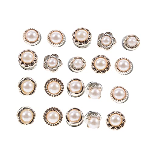AKOOSY 20stücke Manschettenknopf Kragenmanschettenknopf Hemdmanschettenknopf Eleganter Manschettenknopf Manschettenknöpfe Für Hemden Perle Kragen Tasten Für Ärmel Tasten Hochzeit Und von AKOOSY