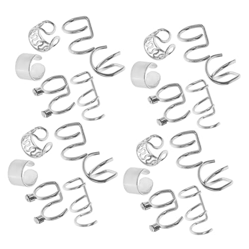 AKOOSY 24 Stck Teiliges Ohrklemmen für Damen und Herren Modischer Leichter Ohrschmuck Ohrlöcher Verstellbare Langlebige Ear in Silber für Dreadlocks und Geflochtene Frisuren von AKOOSY