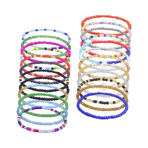 AKOOSY 24stücke Glas Perlen Fußkettchen Strand Sommer Knöchel Kette Boho Fuß Schmuck Für Frauen Mädchen von AKOOSY