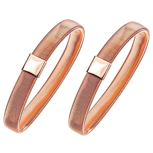 AKOOSY Elastisches Armband für Herren 2 Stück Rose Gold Federarmring Modisches Oberarmarmband von AKOOSY