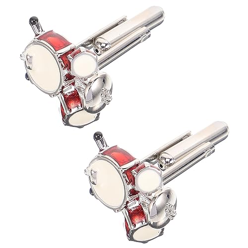 AKOOSY 2stücke Manschettenknöpfe Für Herren-smoking Smokinghemdknöpfe Kleine Anzugmanschettenknöpfe Metallmanschettenknöpfe Mit Filigraner Trommelform Set Für Damen Und Herren von AKOOSY