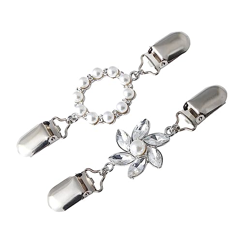 AKOOSY 2Stücke Mode Schal Accessoire mit Perlenbrosche Vielseitige Corsage Clips für Cardigans Schals Stilvolle Kleidung Deko für Frauen Sortierten Farben von AKOOSY
