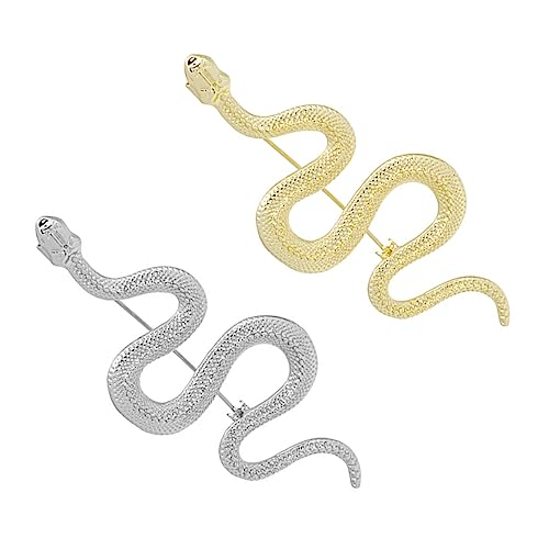 AKOOSY 2stücke Schlangenmuster Brosche Vintage Anstecknadel Shirt Pullover Schal Unisex Gothic Style Für Freundschaftsgeschenk von AKOOSY