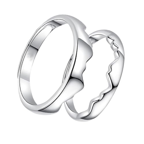 AKOOSY 2stücke Partnerringe Aus Kupfer Romantische Ringe Dekorative Ringe Kreative Liebesringe Fingerschmuck Für Robust Und Rostfrei Hochglanzpoliert Passend Für Jeden Anlass von AKOOSY