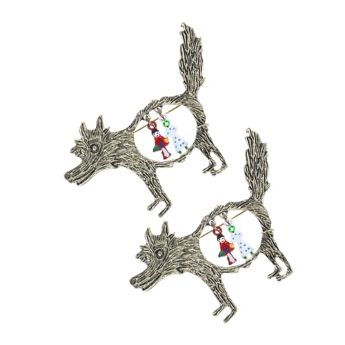 AKOOSY 2Stücke Vintage Brosche mit Hohlwolf Design Elegantes Accessoire für Hochzeitspartys Formelle Anlässe Vielseitig für Jacken Hüte Taschen Langlebiger AKOOSY 2Stücke Vintage Brosche mit Hohlwolf Design Elegantes Accessoire für Hochzeitspartys Formelle Anlässe Vielseitig für Jacken Hüte Taschen Langlebiger von AKOOSY