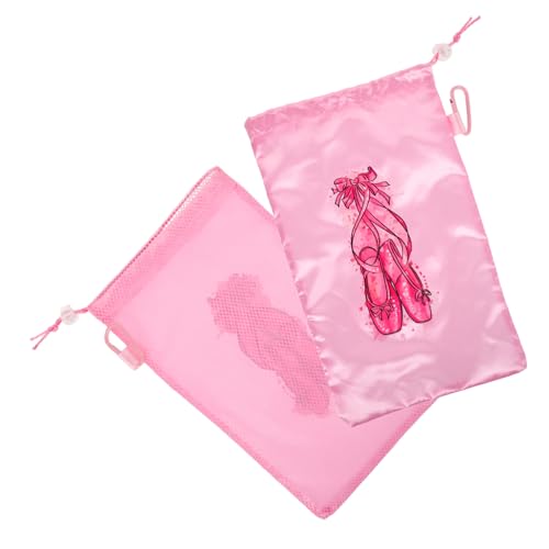 AKOOSY 2stücke Pack Mesh Tanzschuhtasche Ballettschuh Aufbewahrungstasche Mit Kordelzug Tragbare Schuh Tasche Für Junge Mädchen Damen Ballettschuhe Tanzunterricht Reise von AKOOSY